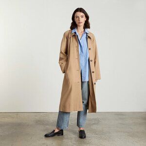 Everlane The Gathered Drape Trench in Ash Brown Size Small